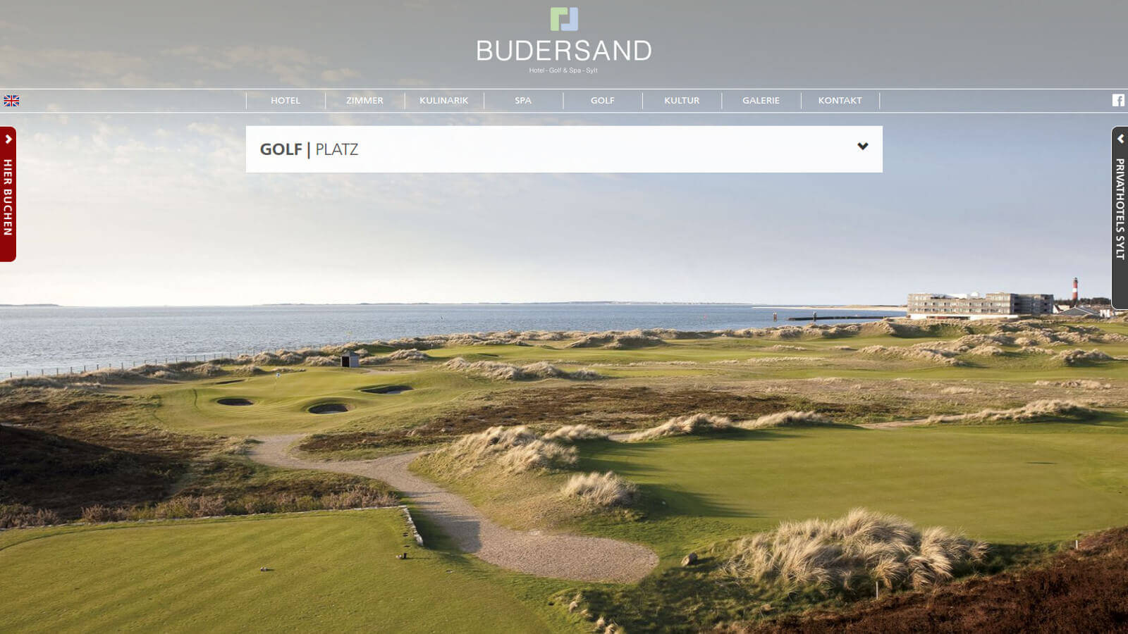 Skjermdump fra hjemmesiden til Golfclub Budersand