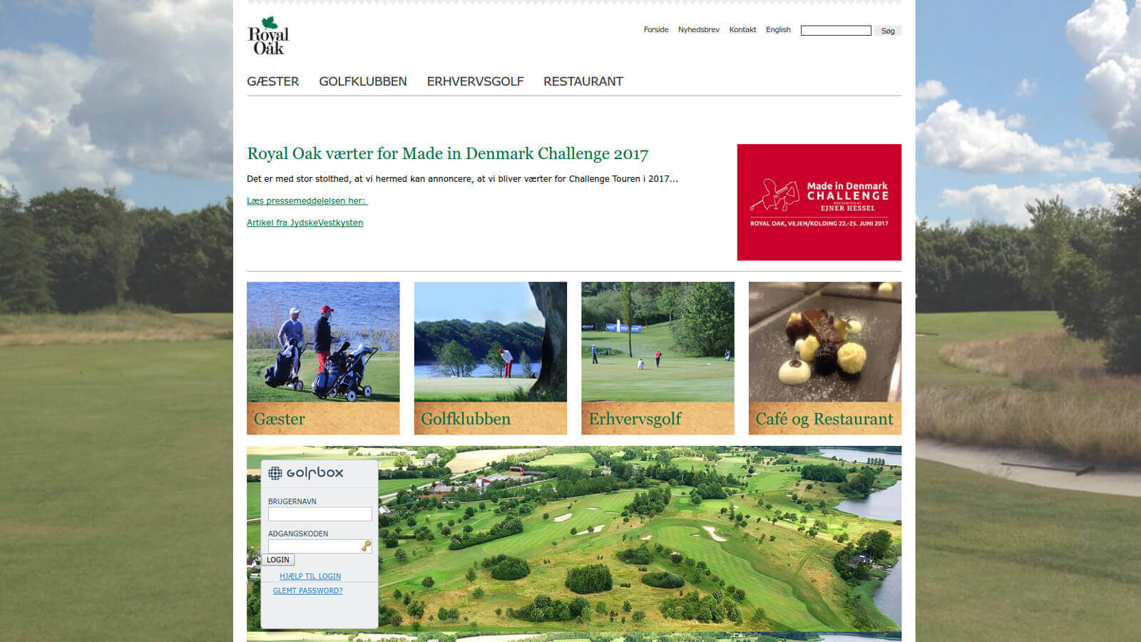 Skjermdump fra hjemmesiden til Royal Oak Golf Club