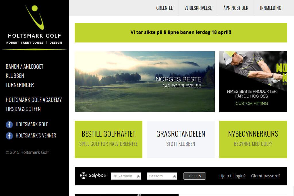 Hjemmesiden til Holtsmark Golfklubb