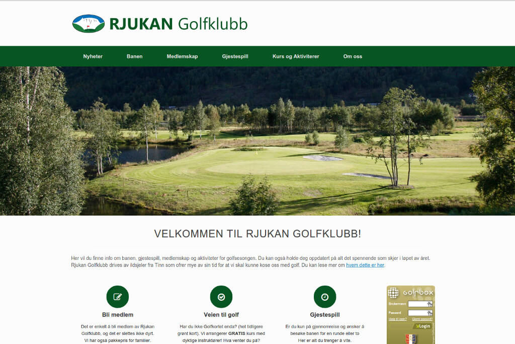 Hjemmesiden til Rjukan Golkfklubb